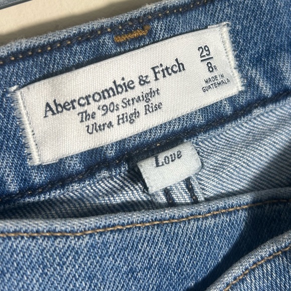 Abercrombie & Fitch 90s Straight Jeans Distressed High Rise Sz 29 / 8R - Picture 5 of 5